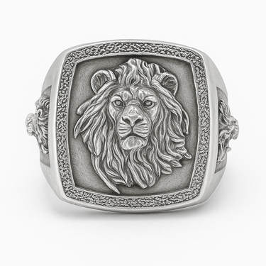 3-Sided Lion Ring – 950 Silver